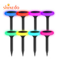 RGB Color Change Disc-shaped Buried Lamps  Waterproof  Waterproof LED Solar Underground Light With Spike